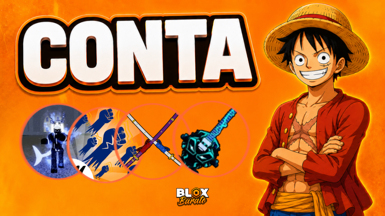 Conta com Shark V4 Full Gear + God Human + Nível Máximo + Cursed Dual Katana + Soul Guitar