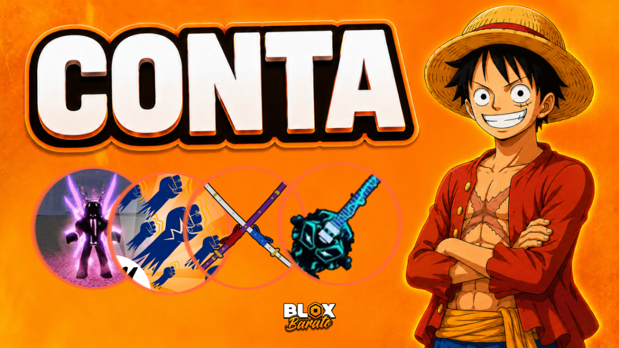 Conta com Cyborg V4 Full Gear + God Human + Nível Máximo + Cursed Dual Katana + Soul Guitar